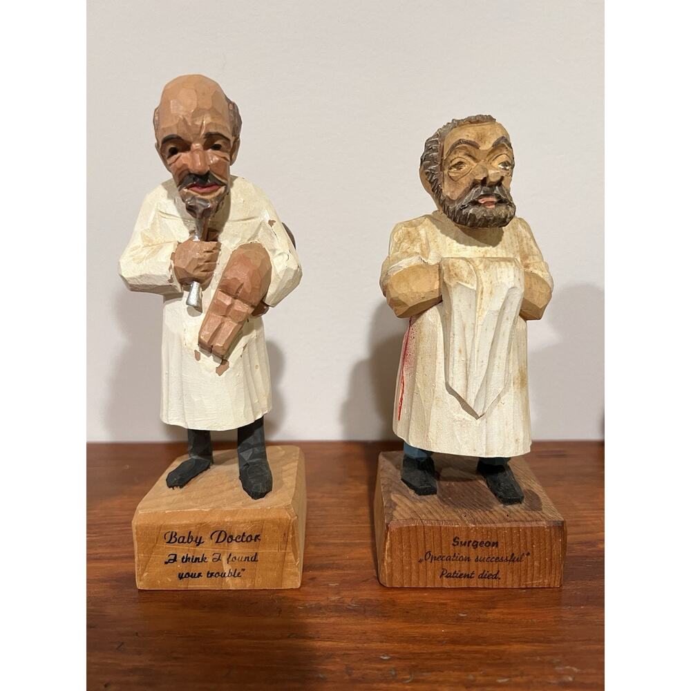 Anri Toriart Doctor Figurines~Baby Doctor & Surgeon Dark Humor